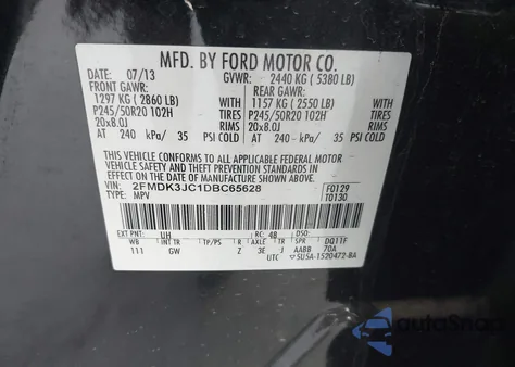 2013 Ford Edge Sel z USA, uszkodzony, nr VIN 2FMDK3JC1DBC65628